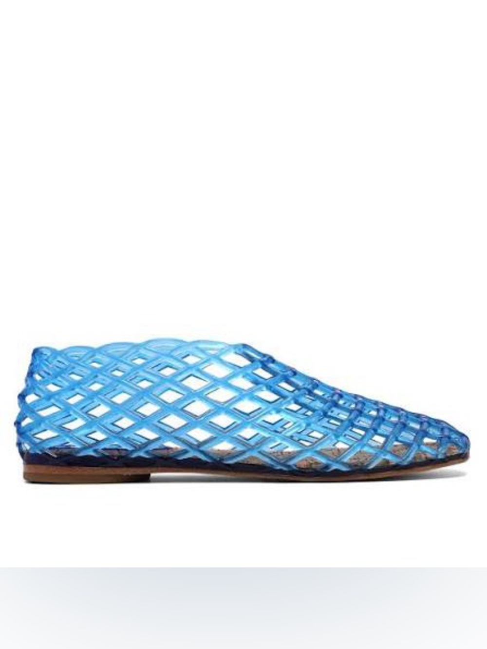 VorisVina Blue Jelly Mesh Ballet Flats for Women